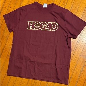 HOG40 Logo Tee in Burgundy with Cream Print Harley Davidson XL